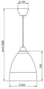 Fabas 2907-45-102 Provenza 2907, závěsné svítidlo, 1x60W, kov, bílé stínítko, průměr 27cm