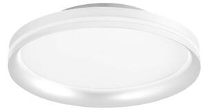 Fabas Luce LED stropní svítidlo Isy, bílé, Ø 35 cm, kov, stmívatelné, stmívatelný, Bílá / opál, Obývací pokoj / jídelna, kov, Moderní