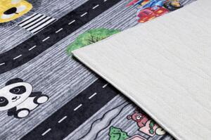 Dywany Luszczow Dětský kusový koberec BAMBINO 2092 pratelný Ulice, auta, protiskluz, antracit Rozměr koberce: 140 x 190 cm