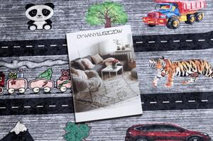Dywany Luszczow Dětský kusový koberec BAMBINO 2092 pratelný Ulice, auta, protiskluz, antracit Rozměr koberce: 160 x 220 cm
