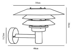 Nordlux 10600625 Venø, venkovní nástěnné svítidlo, 1xE27 max 60W, kov, měděná, IP54, průměr 40cm