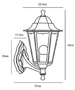 Nordlux 74371003 Cardiff, venkovní nástěnné svítidlo, 1xE27 max 60W, hliník, černá, IP44, průměr 27cm