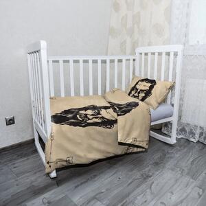 Sablio Mikroplyšové dětské povlečení do postýlky Vikingové Pergamen - 120x90 / 40x60