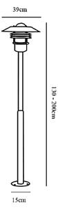 Nordlux 25168031 Vejers 2M, venkovní sloupková lampa, 1xE27 max 60W, kov, pokovená, IP54, výška 130-200cm