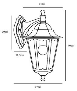 Nordlux 74381003 Cardiff, venkovní nástěnné svítidlo, 1xE27 max 60W, hliník, černá, IP44, průměr 27cm