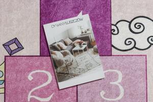Dywany Luszczow Dětský kusový koberec BAMBINO 2285 pratelný poskok, čísla, protiskluz, růžový Rozměr koberce: 80 x 150 cm