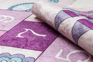 Dywany Luszczow Dětský kusový koberec BAMBINO 2285 pratelný poskok, čísla, protiskluz, růžový Rozměr koberce: 160 x 220 cm