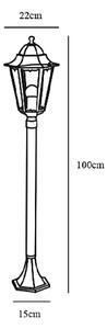 Nordlux 74398003 Cardiff, venkovní sloupková lampa, 1xE27 max 60W, hliník, černá, IP44, výška 100cm
