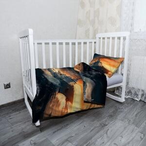 Sablio Mikroplyšové dětské povlečení do postýlky Válečná loď v rozbouřených vodách - 120x90 / 40x60