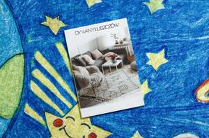 Dywany Luszczow Dětský kusový koberec BAMBINO 2265 pratelný Vesmírná raketa, protiskluz, modrý Rozměr koberce: 140 x 190 cm