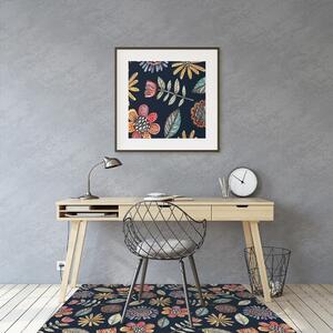Podložka pod kolečkovou židli barevné květiny