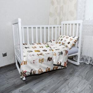 Sablio Mikroplyšové dětské povlečení do postýlky Zvířátka 4 - 120x90 / 40x60