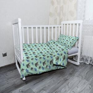 Sablio Mikroplyšové dětské povlečení do postýlky Kočky a rybičky - 130x90 / 40x60