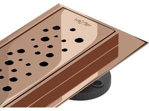 Mexen Flat 360° M12 sprchový žlab 60 cm, růžové zlato, 1621060-40