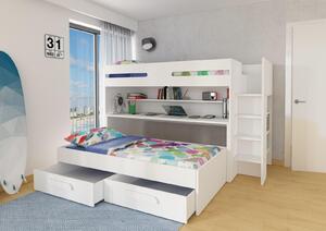 Patrová postel pro dvě děti Bo10 white - limitovaná edice