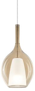 IDEAL LUX Ideal Lux závěsné světlo Kalique 2, jantarová, Ø 18 cm, stmívatelný, Krémová / jantar, Obývací pokoj / jídelna, Plast, Moderní