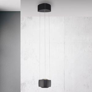 Paul Neuhaus LED závěsné světlo Q-Stretto, černé, Ø 14,5 cm, stmívatelný, Černá, Obývací pokoj / jídelna, kov, Moderní