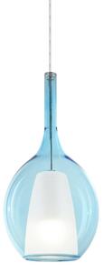 IDEAL LUX Ideal Lux závěsné světlo Kalique 2, modré, Ø 18 cm, plast, stmívatelný, Modrá, Obývací pokoj / jídelna, Plast, Moderní