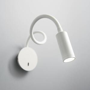 IDEAL LUX Ideal Lux LED nástěnné světlo Focus 2, bílé, 55 cm, flexibilní rameno, Bílá / opál, Obývací pokoj / jídelna, kov, Moderní