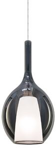 IDEAL LUX Ideal Lux závěsné světlo Kalique 2, kouřově šedé, Ø 18 cm, stmívatelný, Hliník / šedá / zinek, Obývací pokoj / jídelna, Plast, Moderní