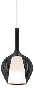 IDEAL LUX Ideal Lux závěsné světlo Kalique 1, kouřově šedé, Ø 18 cm, stmívatelný, Hliník / šedá / zinek, Obývací pokoj / jídelna, Plast, Moderní