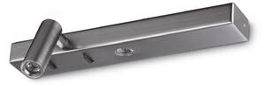 IDEAL LUX Ideal Lux LED nástěnné světlo Bonne Nuit 1, niklová, 22 cm, Hliník / šedá / zinek, Obývací pokoj / jídelna, kov, Moderní