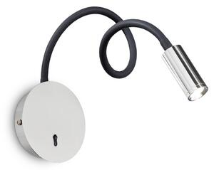 IDEAL LUX Ideal Lux LED nástěnné světlo Focus 2, chrom, 55 cm, flexibilní rameno, Chrom / stříbro, Obývací pokoj / jídelna, kov, Moderní