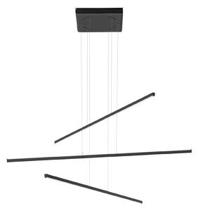 Linea Light 8206 Straight_P3, černé subtilní svítidlo nad stůl, 34W LED 2700K, 102x73cm