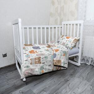 Sablio Mikroplyšové dětské povlečení do postýlky Animovaná lesní zvířátka - 120x90 / 40x60
