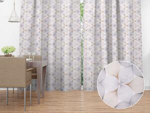 Biante Dekorační závěs PML-031 Designové geometrické obrazce na bílém 145x140 cm