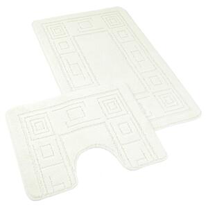 Kvalitex Koupelnová a WC předložka ornament smetanový SADA 60 x 100 cm + 60 x 50 cm