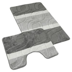Kvalitex Koupelnová a WC předložka 60x100 + 60x50 cm - Geometrie šedá