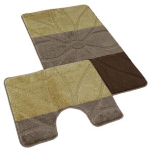 Kvalitex Koupelnová a WC předložka Helga hnědá SADA 60 x 100 cm + 60 x 50 cm