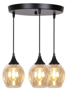 Candellux Černo-hnědý závěsný lustr Aspa pro žárovku 3x E27 s kulatou základnou 33-00613
