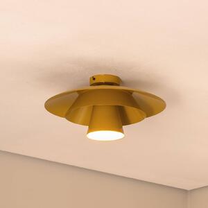 Luminex Stropní světlo Plato, hořčičná, kov, Ø 38 cm, E27, stmívatelný, Žlutá / oranžová, Obývací pokoj / jídelna, kov, Moderní