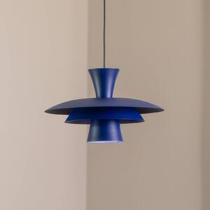 Luminex Závěsné světlo Plato, tmavě modré, kov, Ø 38 cm, E27, stmívatelný, Modrá, Obývací pokoj / jídelna, kov, Moderní