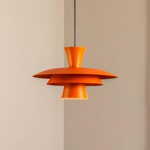 Luminex Závěsné světlo Plato, oranžové, kov, Ø 38 cm, E27, stmívatelný, Žlutá / oranžová, Obývací pokoj / jídelna, kov, Moderní