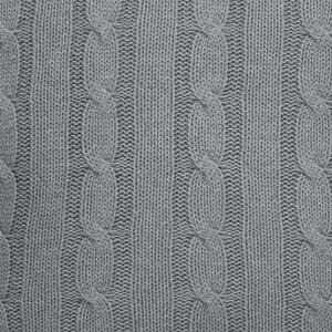 Pletený pléd IMPERIAL copánky šedá střední 130 x 200 cm