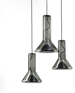 Brokis PC00961_009 Whistle set, závěsné svítidlo, foukané šedé kouřové sklo/černá, 3x10W LED GX53 2700K stmívatelné, prům. 75cm