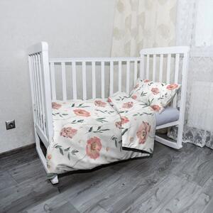 Sablio Dětské povlečení do postýlky Romantické pryskyřníky - 120x90 / 40x60