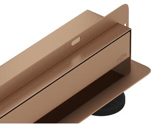Mexen Flat Wall, sprchový žlab na zeď 2v1, 50 cm, měděná matná, 1C30050
