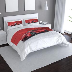Sablio Povlečení Ferrari na červenobílé - 140x200 / 90x70
