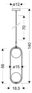 Candellux Černý závěsný lustr Cordel pro žárovku 2x G9 32-10155
