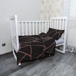 Sablio Dětská Mikroplyšové dětské povlečení do postýlky Růžové obrazce - 120x90 / 40x60