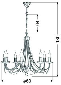 Candellux Patinový závěsný lustr Muza pro žárovku 8x E14 38-69187