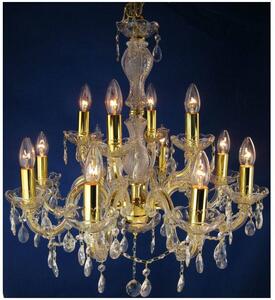 Candellux Zlatý křišťálový lustr Maria Teresa pro žárovku 12x E14 30-94608