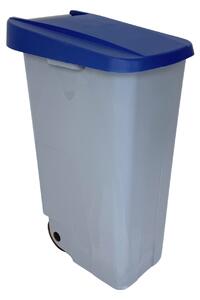 Denox odpadkový koš RECICLO na tříděný odpad 110 L, modré víko, plastový s kolečky
