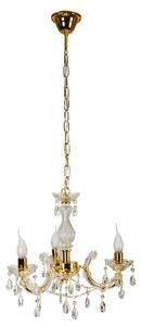 Candellux Zlatý křišťálový lustr Maria Teresa pro žárovku 3x E14 33-94639