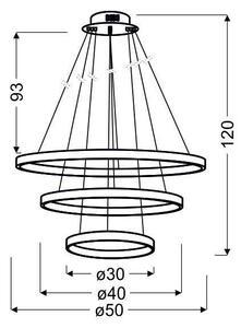 Candellux Chromové závěsné LED svítidlo Lune kulaté 50cm 60W 33-64738
