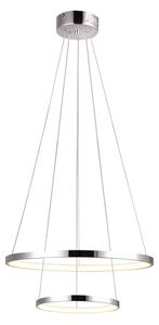 Candellux Chromové závěsné LED svítidlo Lune kulaté 50cm 40W 32-64769